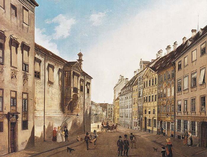 Domenico Quaglio The Residenzstrabe in front of the Max-Joseph-Platz in the year 1826 Sweden oil painting art